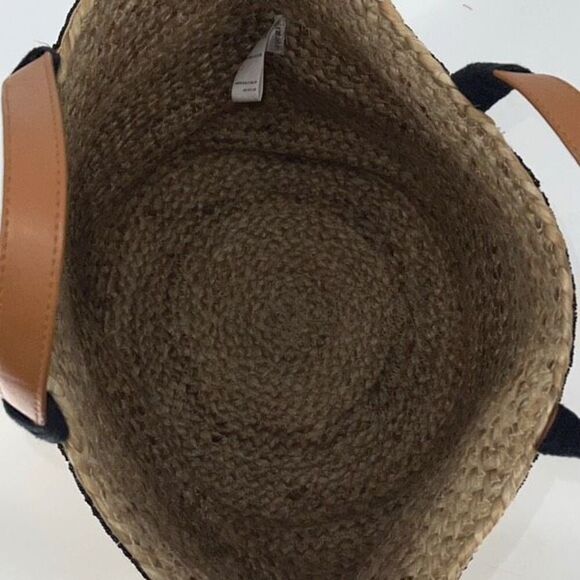 Anthropologie Beaded Tanzana Jute Bag Tote Basket Large - Picture 6 of 8